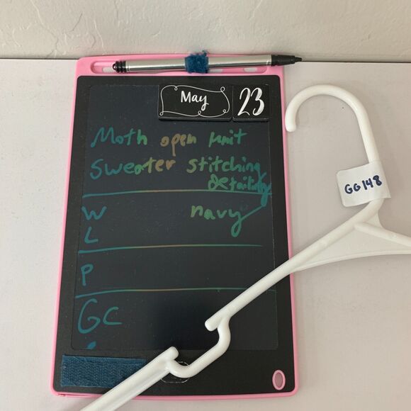 Moth Open Knit Tunic Sweater Womens L Navy Pullover 3/4 Sleeves High Crew Neck - Picture 10 of 11